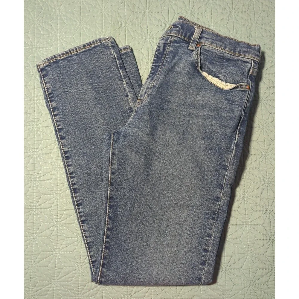 Levi's Premium 502 Big E Regular Taper Fit Jeans Mens 33x34 Stonewashed Zip Fly